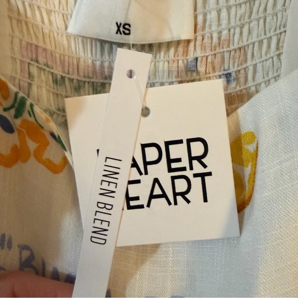 NWT Paper Heart Linen Blend Dress - Picture 4 of 6